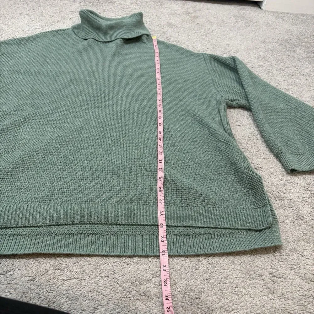 Free People Beach Green Hailee Oversized Turtleneck Sweater Size M